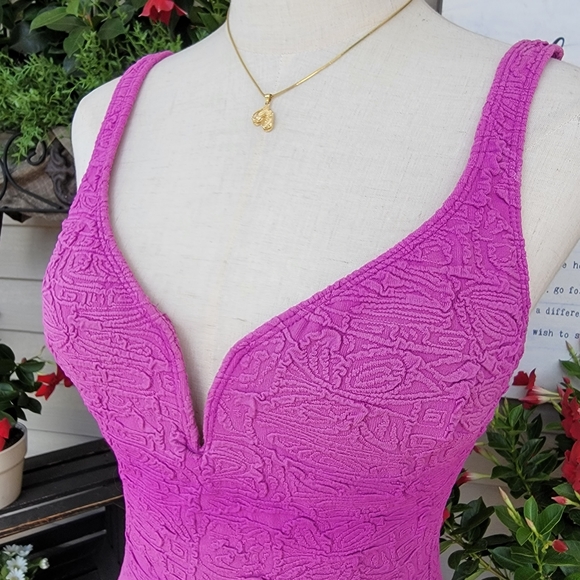 LA BLANCA ♡ Absolutely Gorgeous Vintage Purple 1pc Padded Bralette Swimsuit 10 - Picture 9 of 15